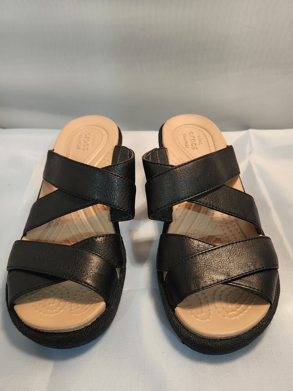 CROCS Women's Black Crisscross Slide Mules
